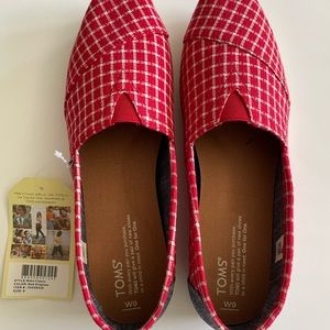 Toms Red Gingham Classic shoes